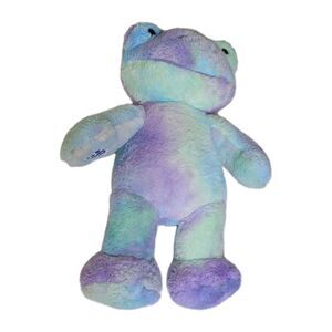 Build A Bear Hoppy Swirls Tie-Dye Blue Frog Plush Super Soft Toy 16” Full Size